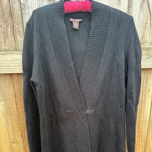 Elliott Lauren silk and cashmere black cardigan